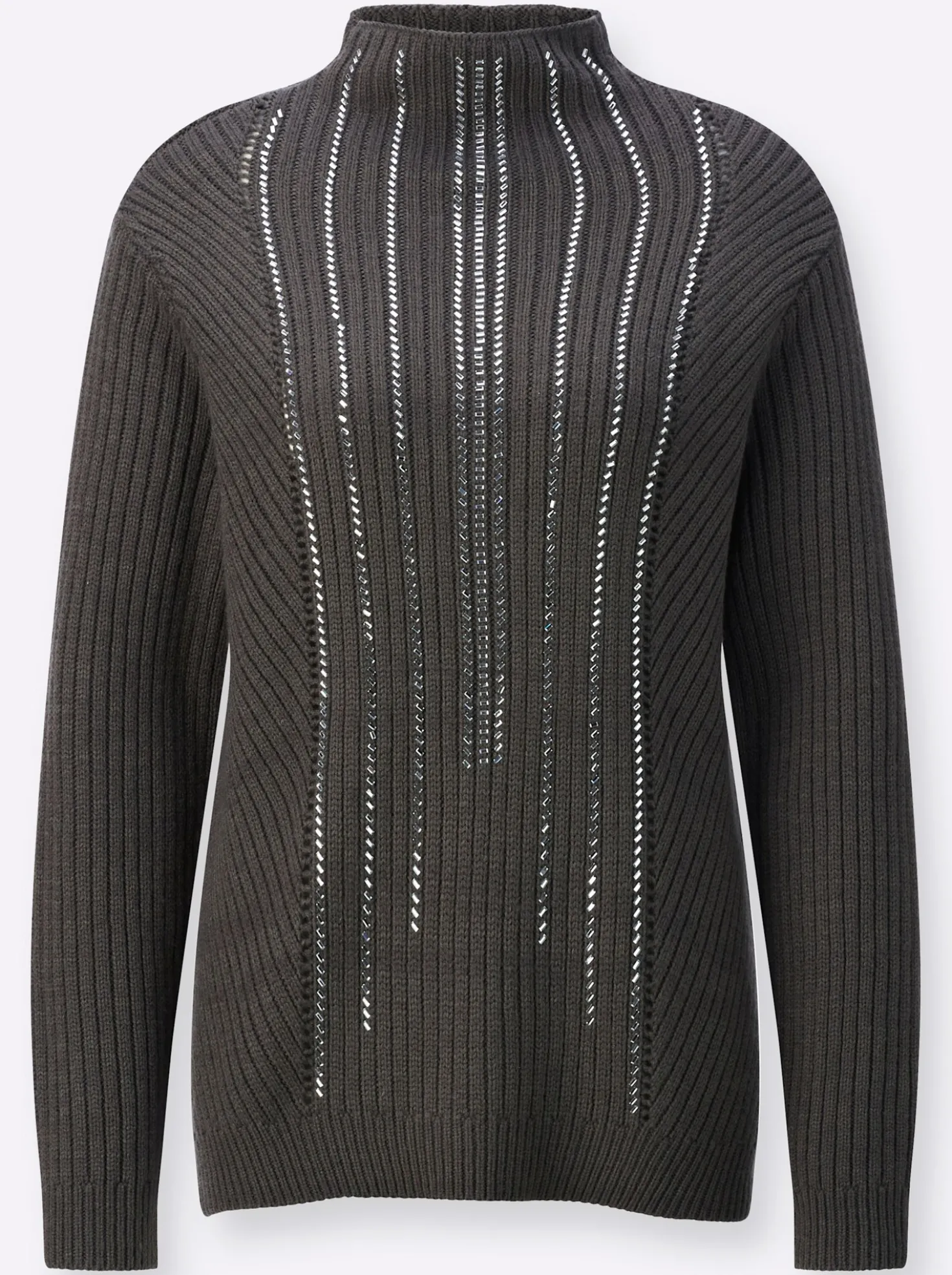 Wollpullover in Strickmustermix