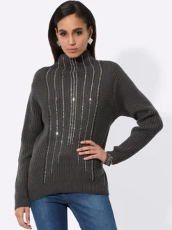 Wollpullover in Strickmustermix