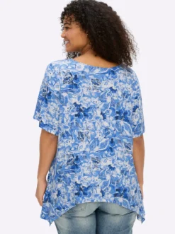 Zipfelshirt mit floralem Print